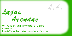 lajos arendas business card